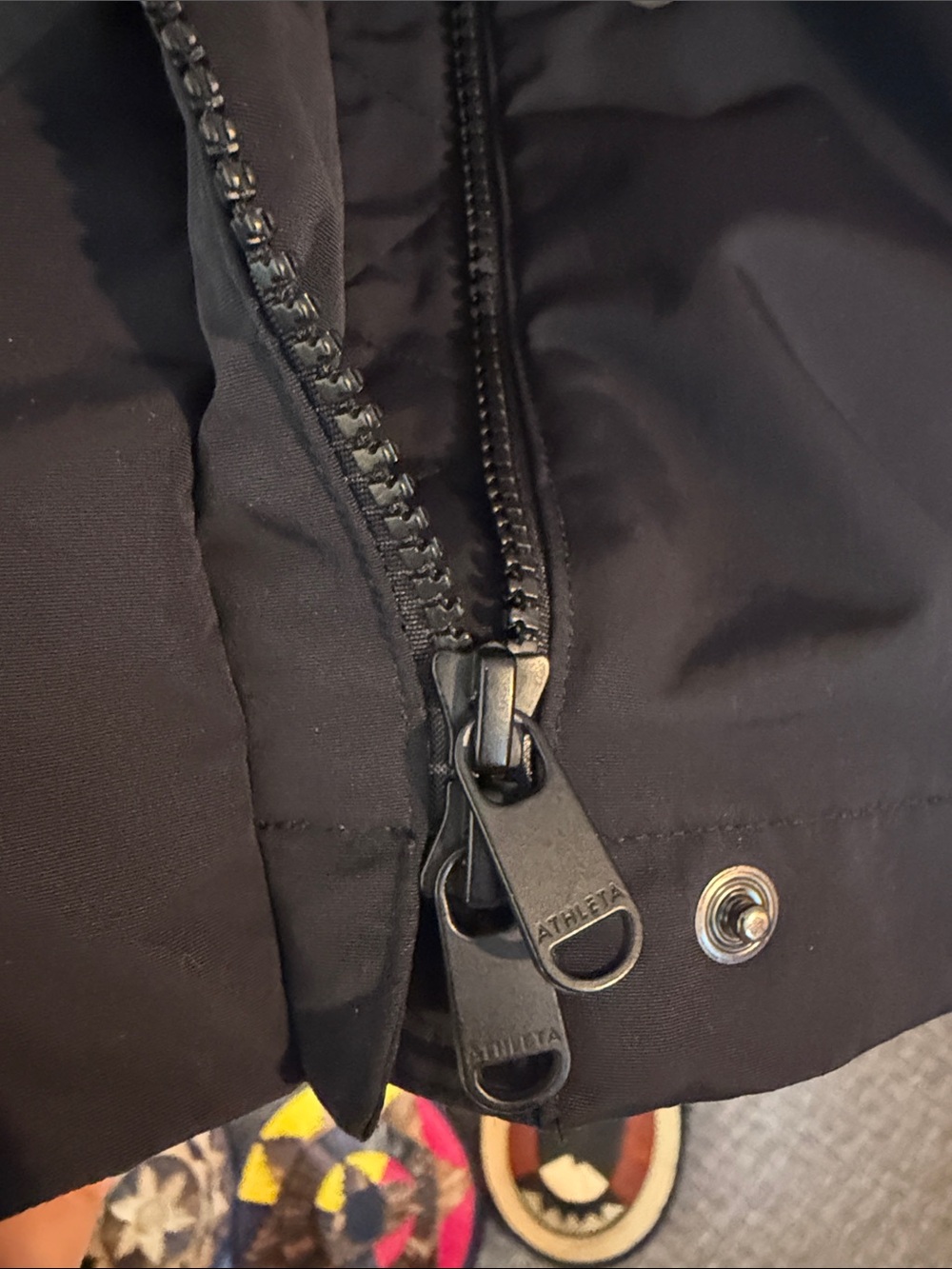 Athleta Rainout Trench Black Hooded Trench Coat size M - Picture 5 of 6